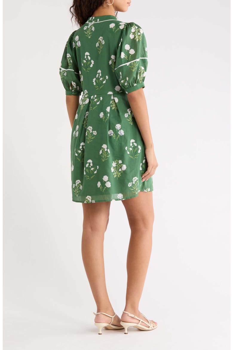 Kestrel Floral Fawna Cotton Shift Dress, Alternate, color, CREAM-GREEN