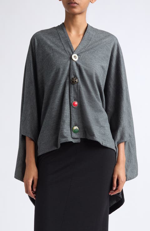 Wool Milled Jersey Cape