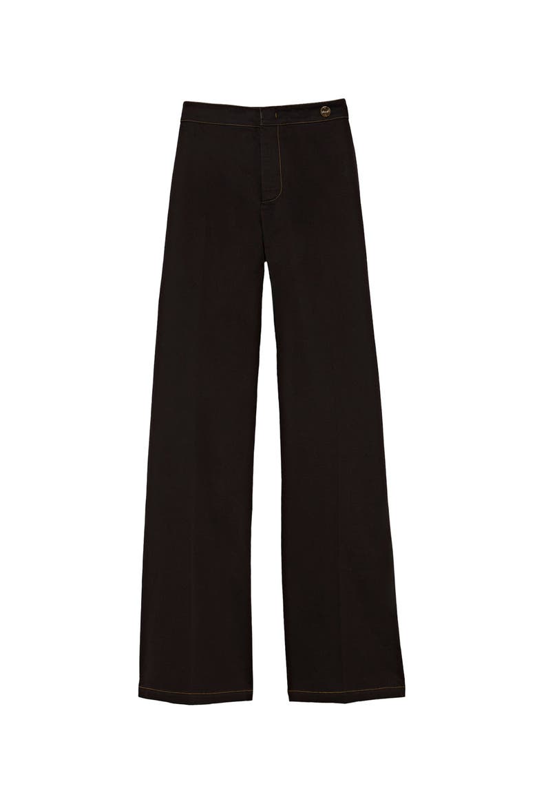 Jane Cotton Stretch Flare Trouser, Main, color, Black