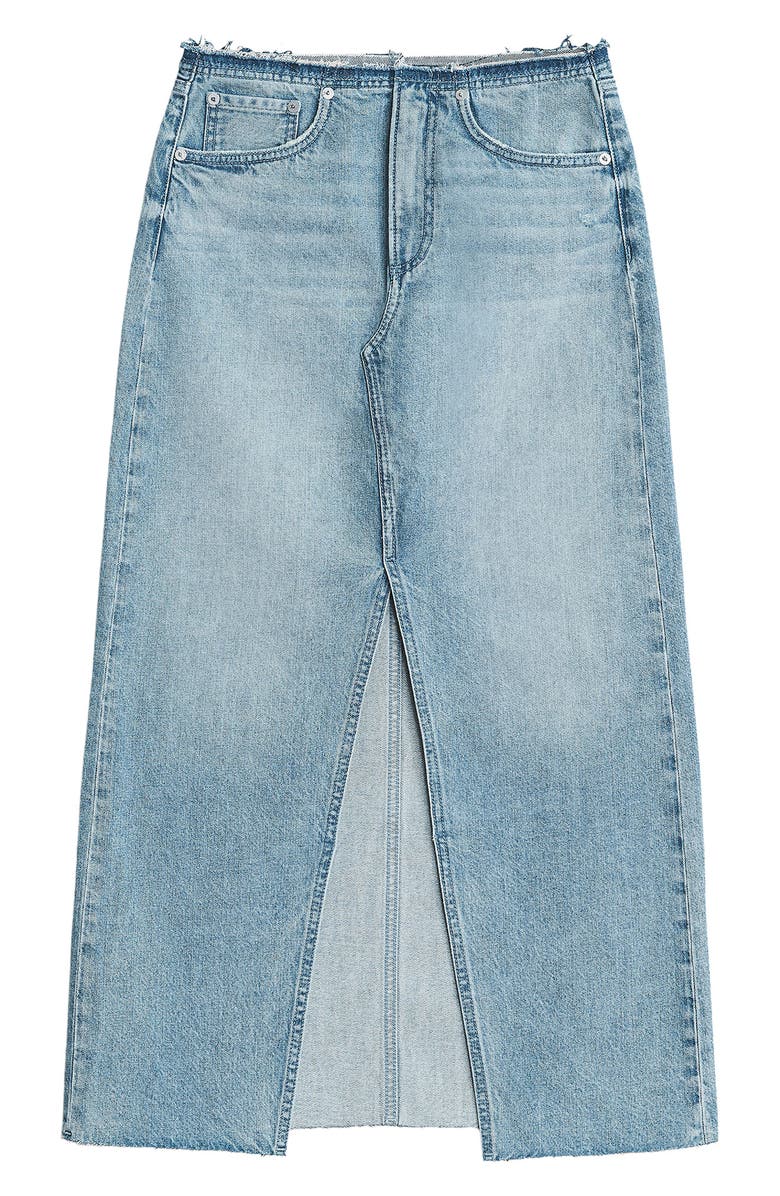 rag & bone Clara Raw Edge Cotton Denim Skirt, Alternate, color,