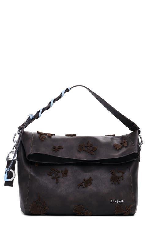 Faux Leather Top Handle Bag