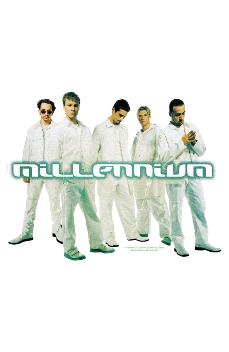 Backstreet Boys Women's Backstreet Boys Millennium Album Cover Graphic T-Shirt, Alternate, color, White
