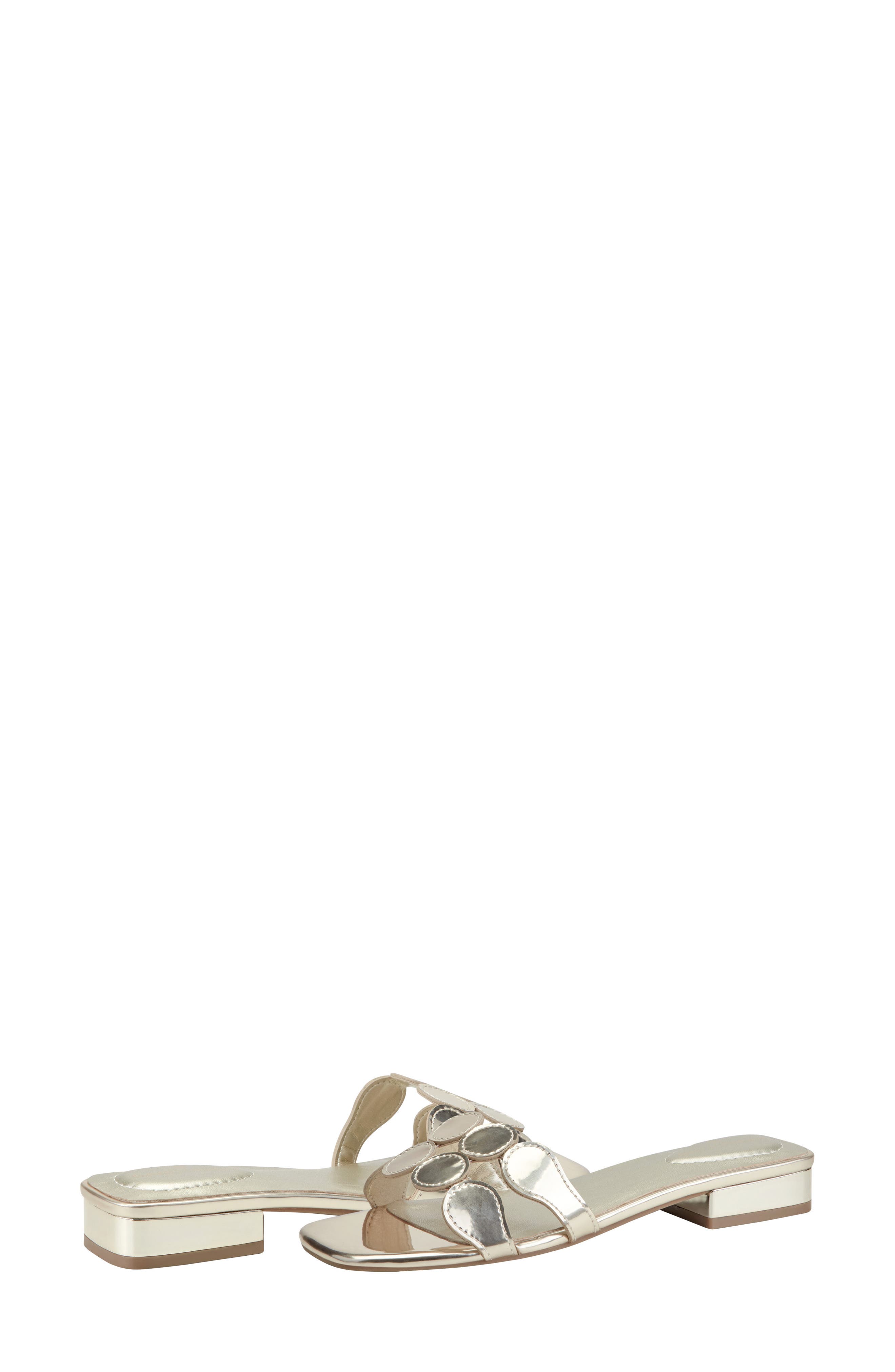 Mayla Square Toe Slide Sandal, Alternate, color, GOLD