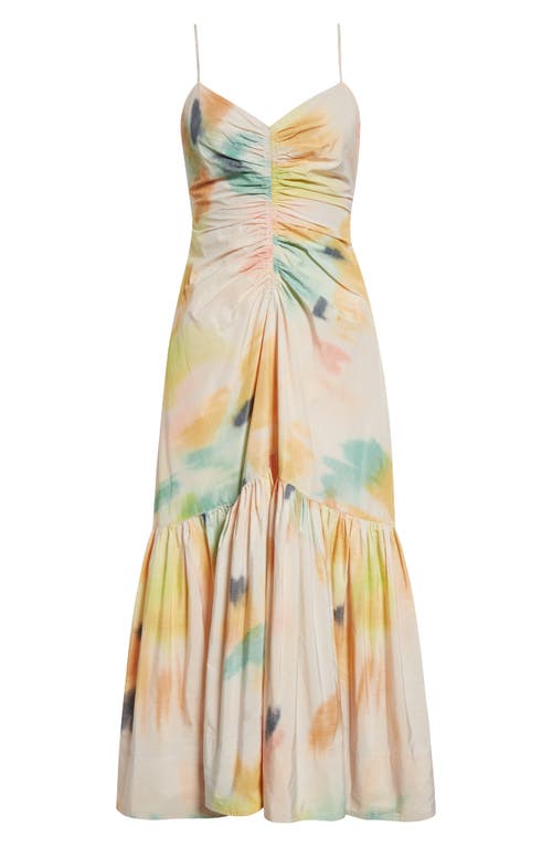 A.l.c Lindsey Ruched Fit-and-flare Midi Dress In Floral Multi