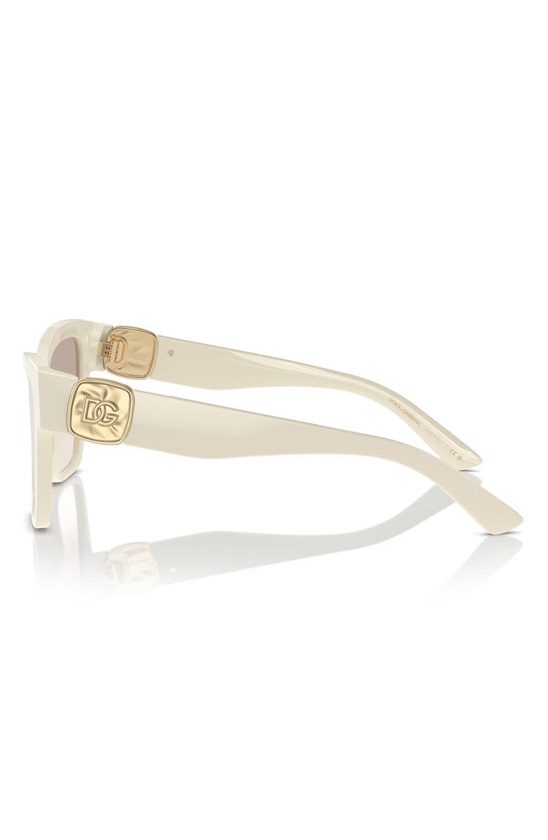 Dolce&Gabbana 54mm Gradient Square Sunglasses, Alternate, color, Cream