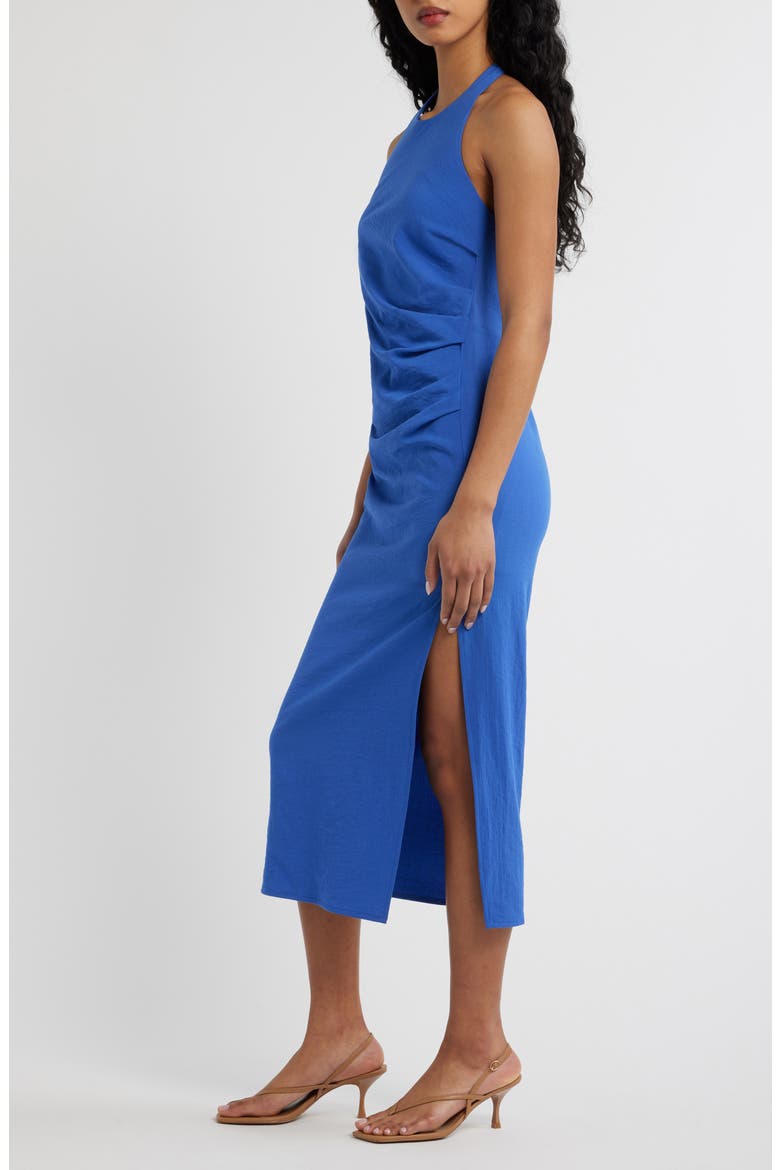 Starring Hailey Bieber Lola Halter Neck Dress, Alternate, color, BLUE