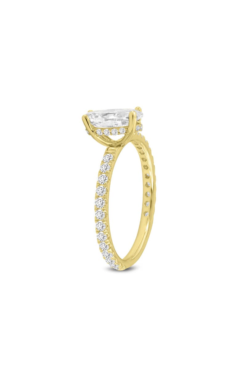 LuvMyJewelry Eliana 14K Yellow Gold Oval Lab Grown Diamond Hidden Halo Engagement Ring - 2 Ct, Alternate, color, 14K Yellow Gold