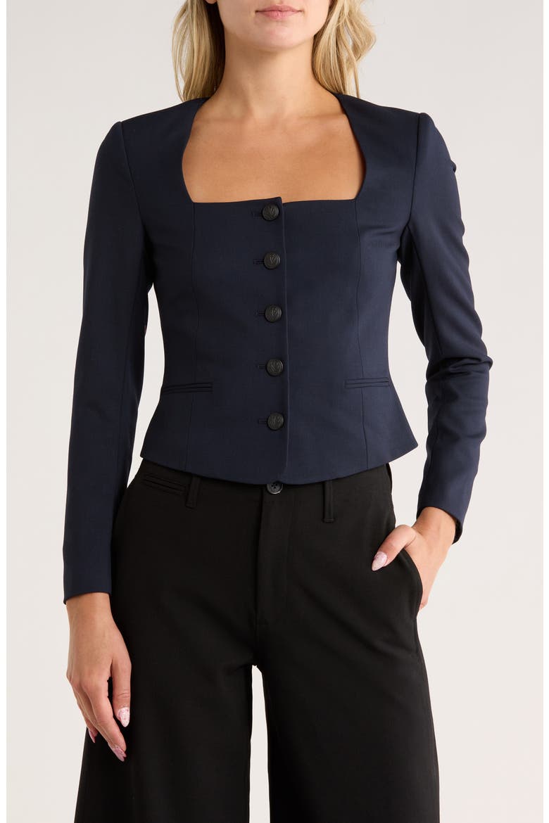 Mariana Stretch Wool Blazer, Main, color, DARK NAVY