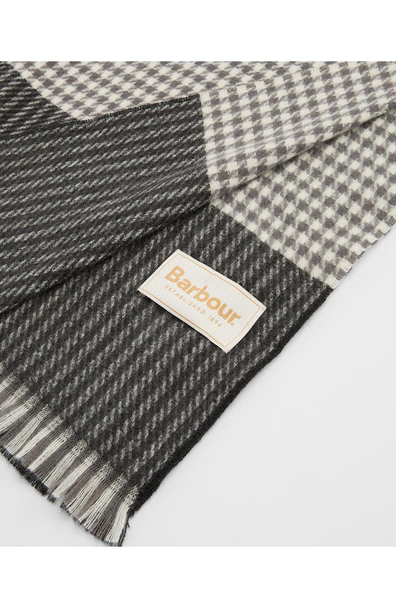 Barbour Melody Check Scarf, Alternate, color, Charcoal