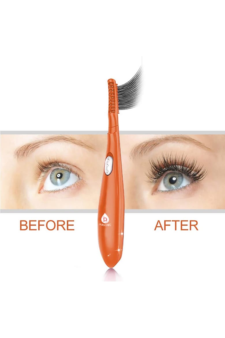 Heated Eyelash Curler With Comb, Alternate, color, Orange