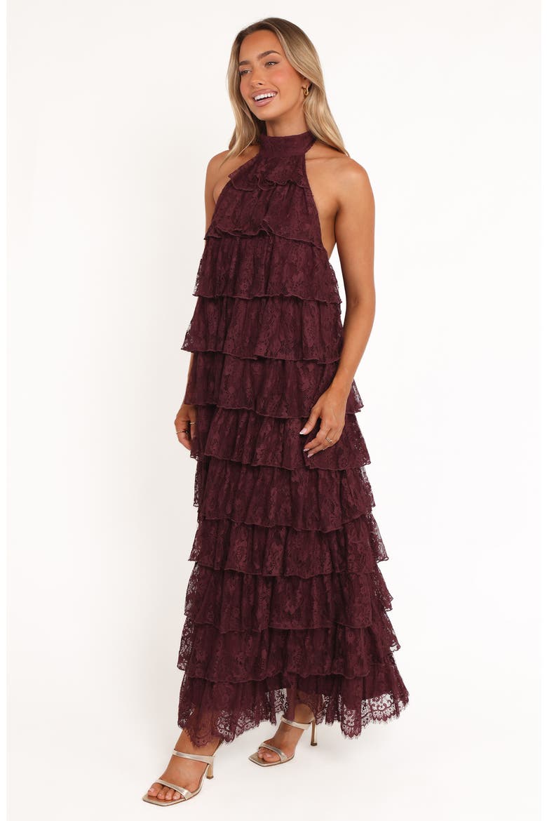 Zoella Ruffle Tiered Maxi Dress, Alternate, color, CHERRY LACE