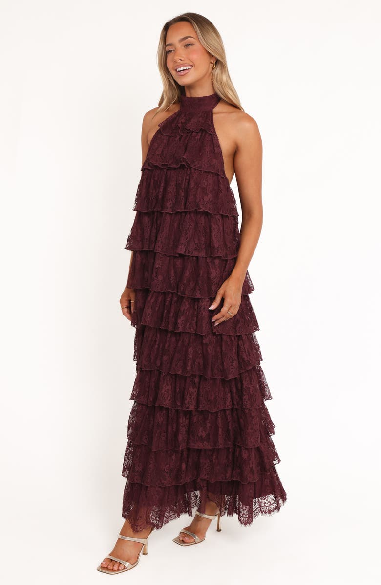 Petal & Pup Zoella Ruffle Tiered Maxi Dress, Alternate, color, Cherry Lace