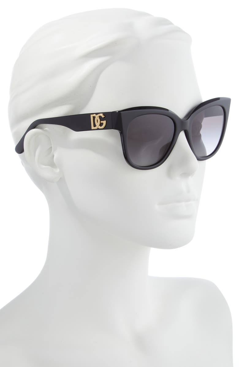 Dolce&Gabbana 53mm Butterfly Sunglasses, Alternate, color, Black / Grey Gradient