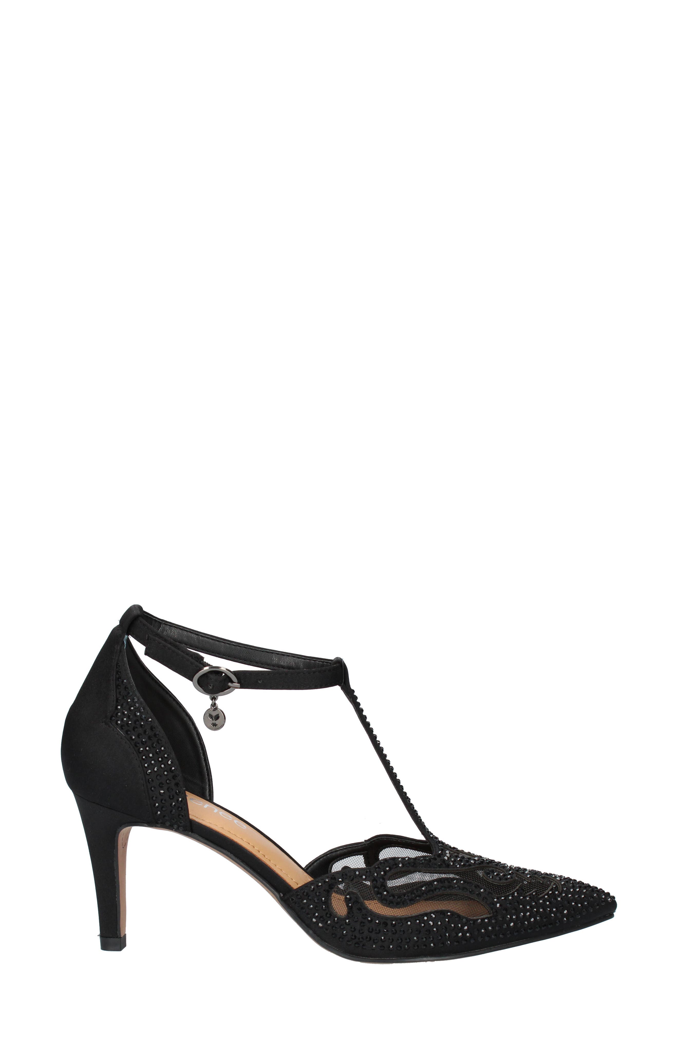 J. Reneé Lisha Rhinestone Pointed Toe Pump, Alternate, color, Black