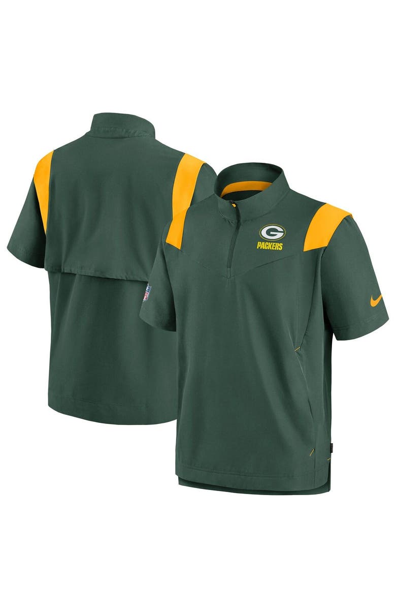 Nike Men's Nike Kelly Green Green Bay Packers Sideline Coaches Chevron Lockup Pullover Top, Main, color, Kelly Green