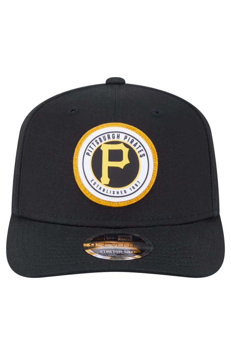 New Era Men's New Era Black Pittsburgh Pirates Circle Patch 9SEVENTY Stretch-Snap Hat, Alternate, color, Black