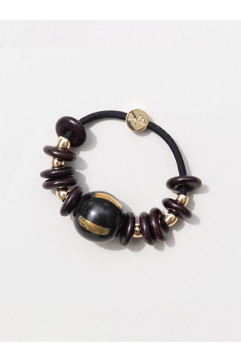 Limo Capsule Bracelet Hairtie, Main, color, Black And Gold