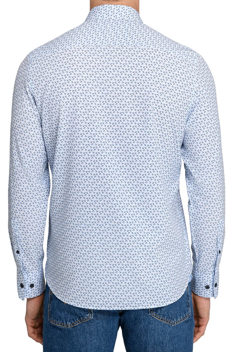 CONSTRUCT Slim Fit Round Geometric Stretch Button-Up Shirt, Alternate, color, 