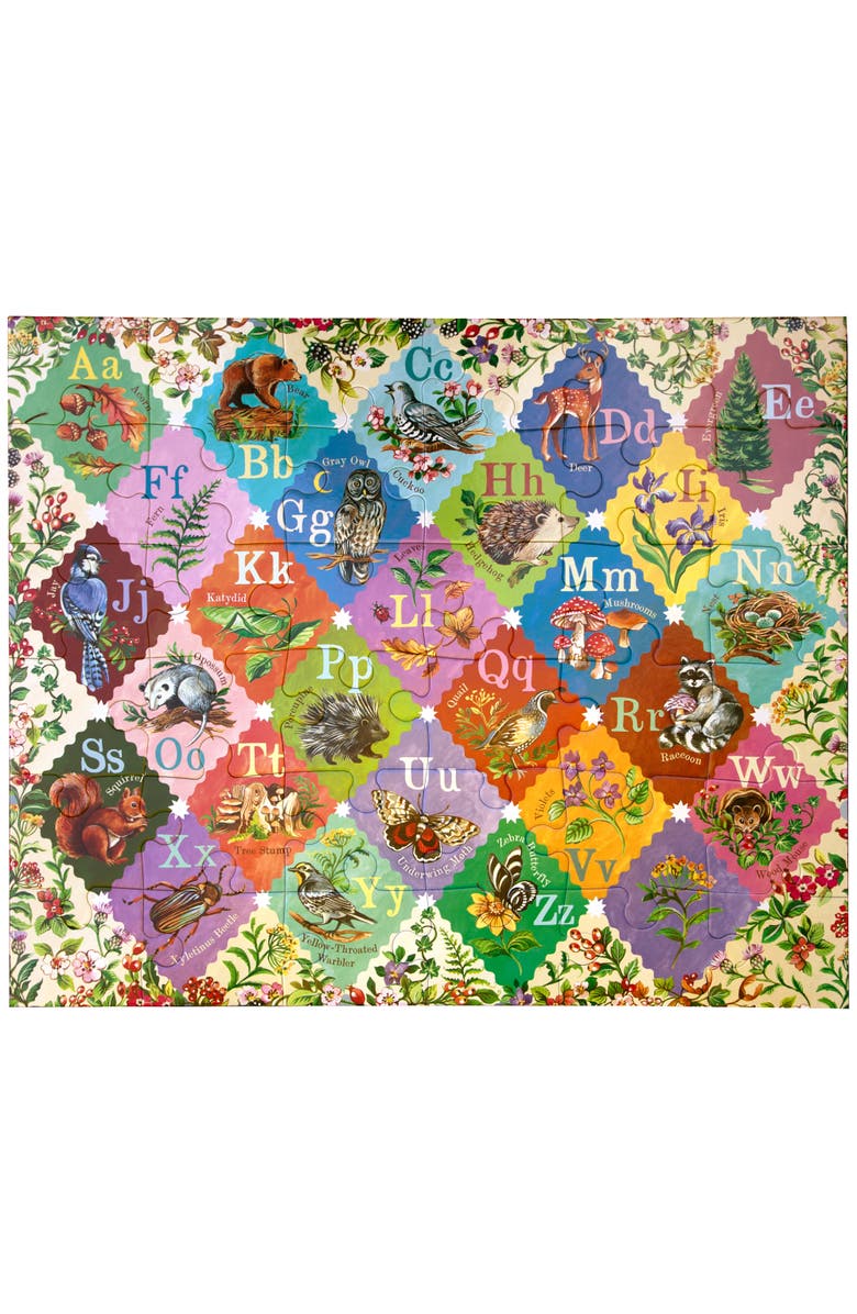 eeBoo A is for Acorn, 36 Piece Giant Floor Puzzle, 24x20 Inch ABC Woodland Jigsaw, Alternate, color, 