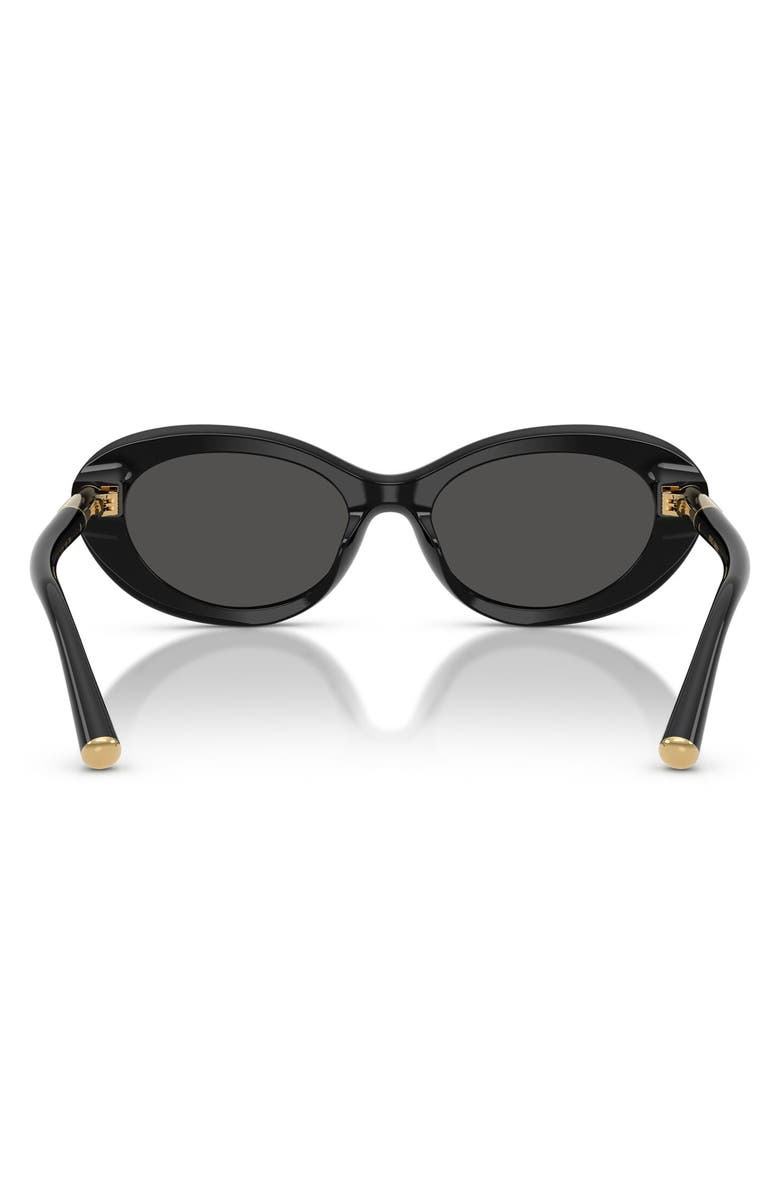Dolce&Gabbana 54mm Oval Sunglasses, Alternate, color, Black / Dark Grey