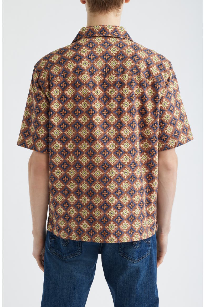 Didcot Cotton Seersucker Camp Shirt, Alternate, color, RUST / MULTI