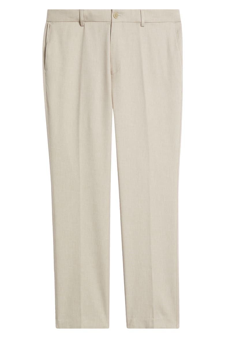 Mèlange Flat Front Dress Pants, Alternate, color, KHAKI