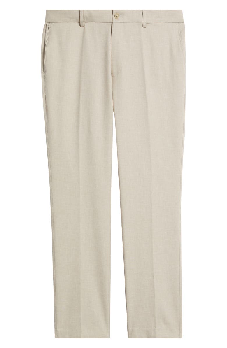 Peter Millar Mèlange Flat Front Dress Pants, Alternate, color, Khaki
