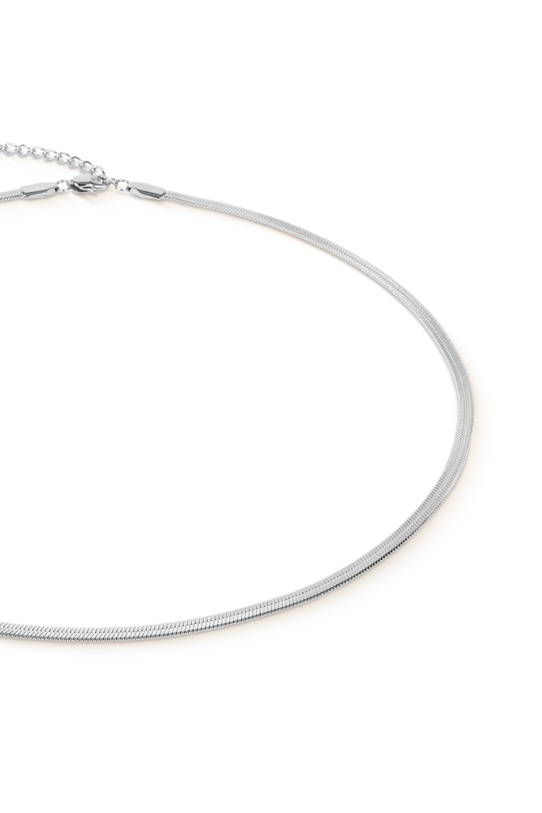 Flat Snake Chain Necklace, Alternate, color, Silver