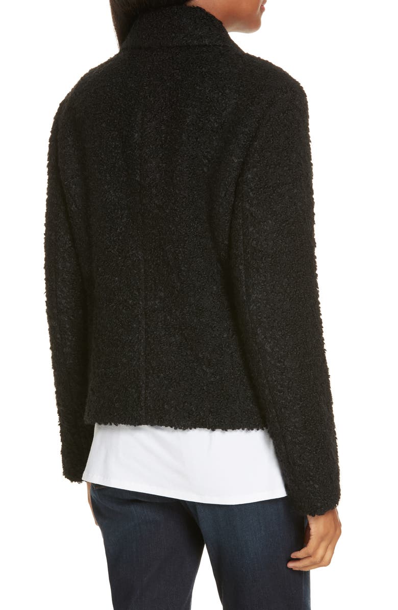 Eileen Fisher Alpaca Wool Blend Bouclé Moto Jacket, Alternate, color, 