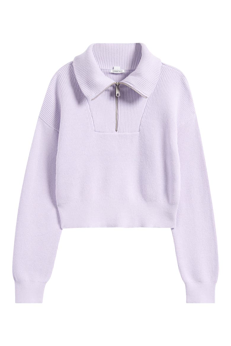 Kids' Rib Half Zip Sweater, Main, color, PURPLE PETAL