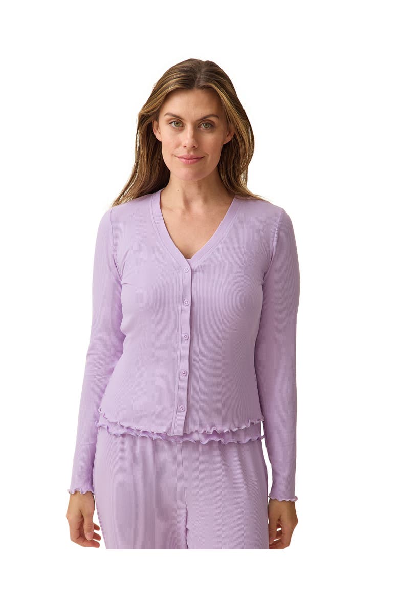 Ribbed Modal Cardigan, Main, color, Lavender