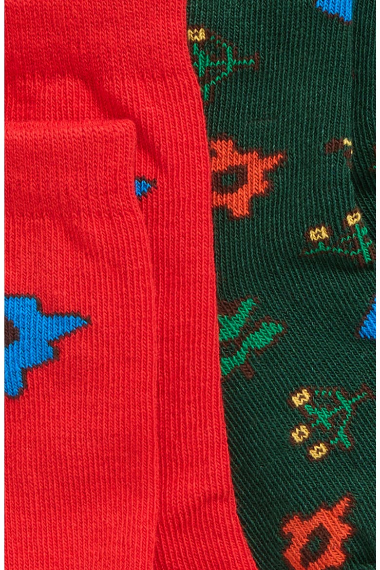 Kids' 2-Pack Blossom All Over Socks, Alternate, color, RED