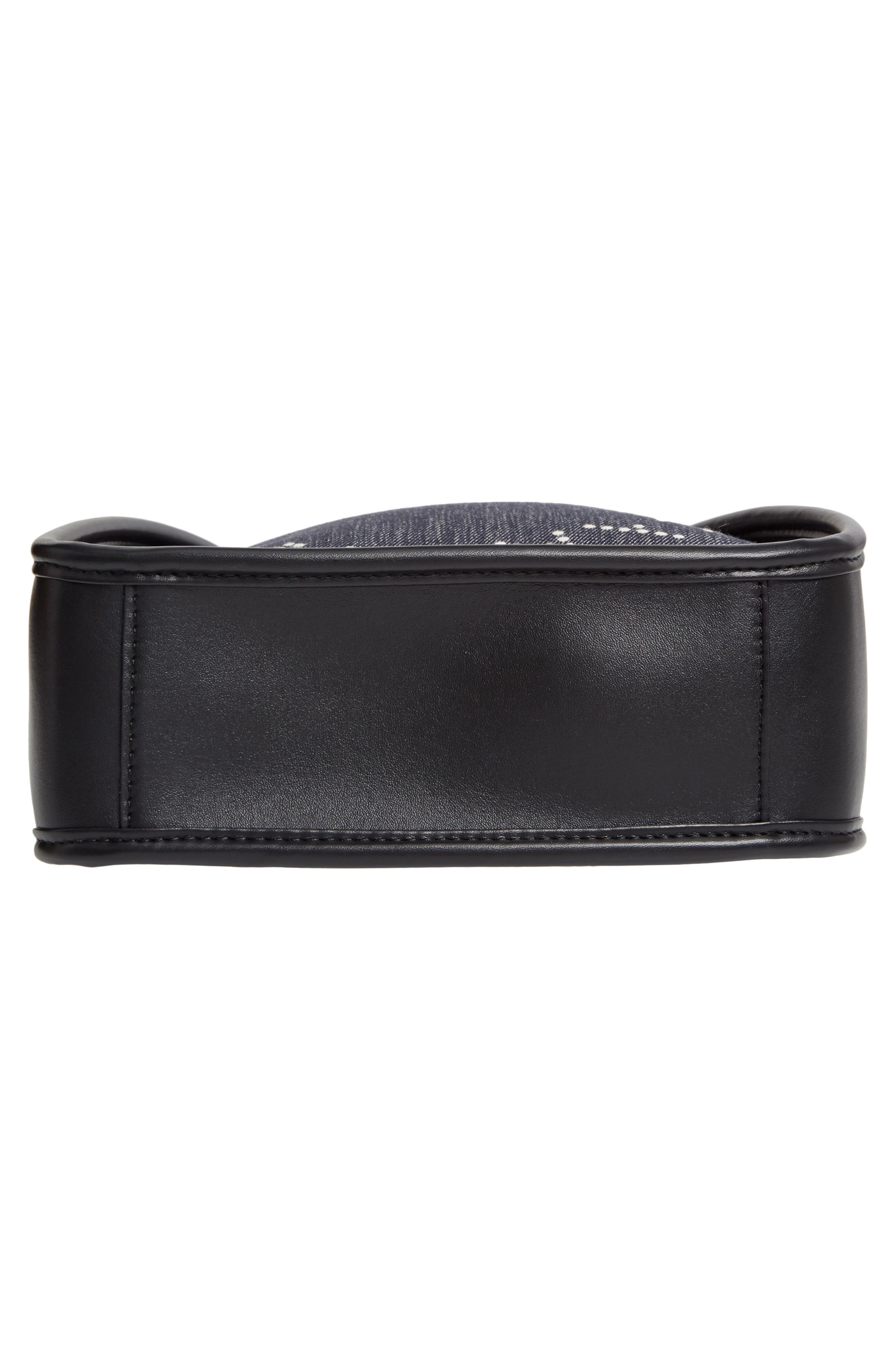 Stella McCartney Mini Embroidered Logo Denim & Faux Leather Crossbody Bag, Alternate, color, 