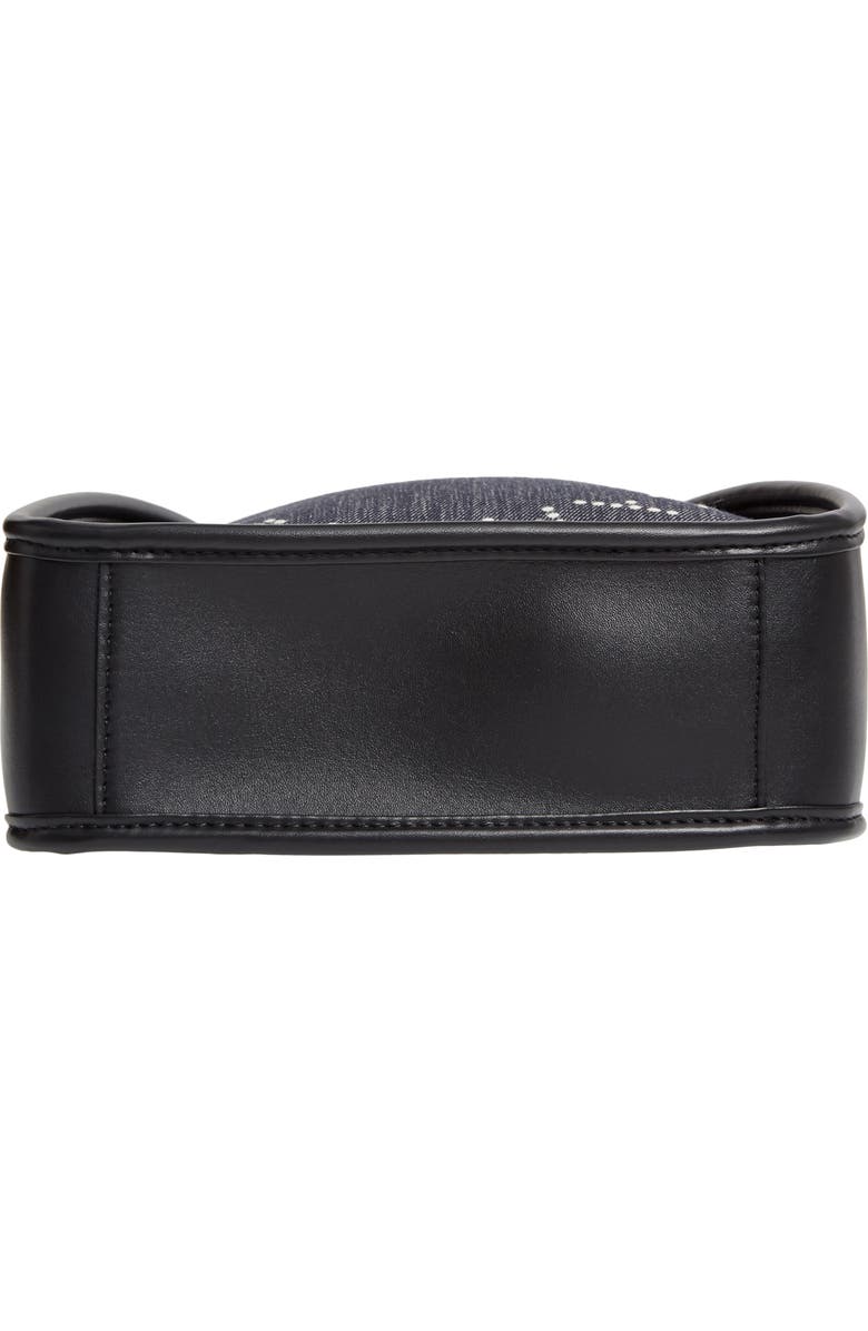 Stella McCartney Mini Embroidered Logo Denim & Faux Leather Crossbody Bag, Alternate, color,