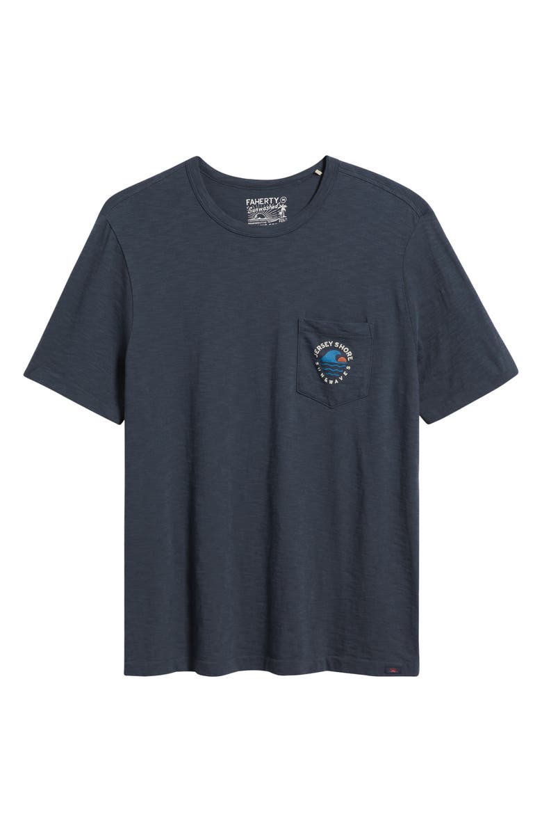 Faherty Jersey Short Sunwashed Pocket T-Shirt, Main, color, Dune Navy