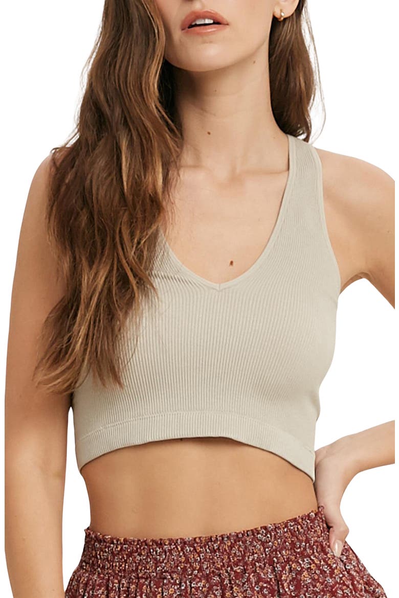 Seamless Racerback Bralette, Main, color, CHAMPAGNE