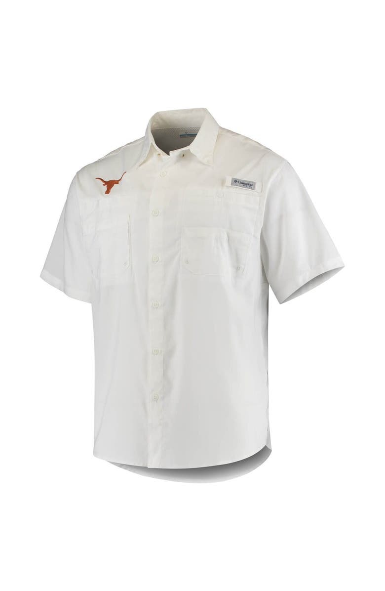 Columbia Men's Columbia White Texas Longhorns Tamiami Omni-Shade Button-Down Shirt, Alternate, color,
