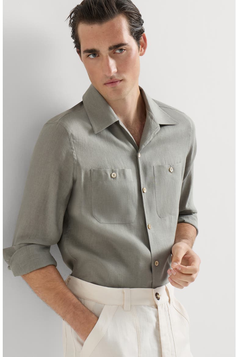 Shirt with chest pockets, Alternate, color, Khaki