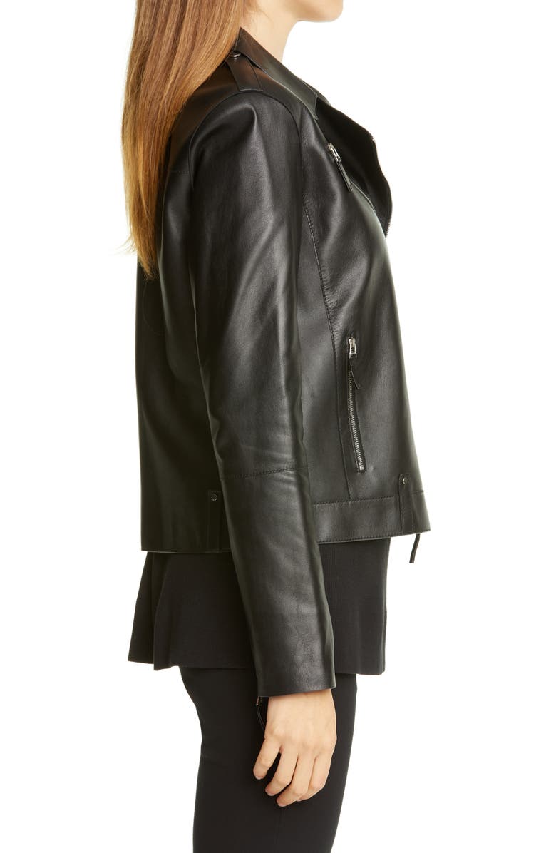 Lafayette 148 New York Bernice Leather Moto Jacket, Alternate, color,