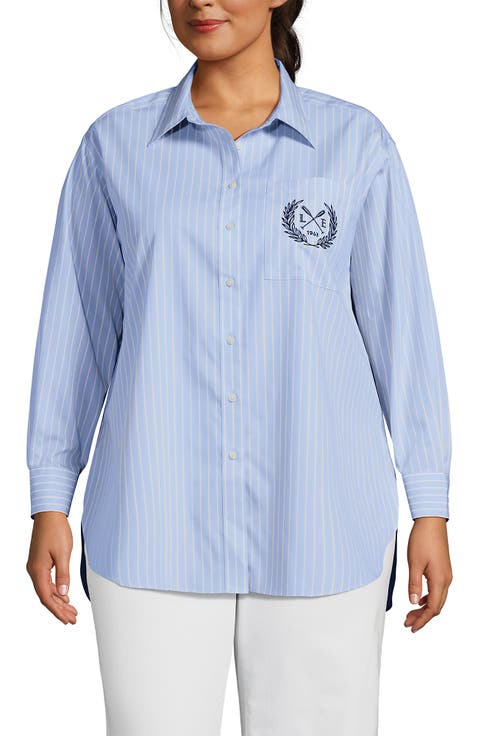 No Iron Oversized Poplin Extra Long Tunic