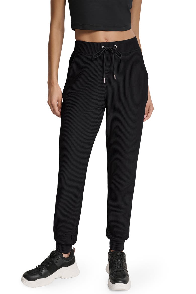 High Waist Joggers, Main, color, BLACK