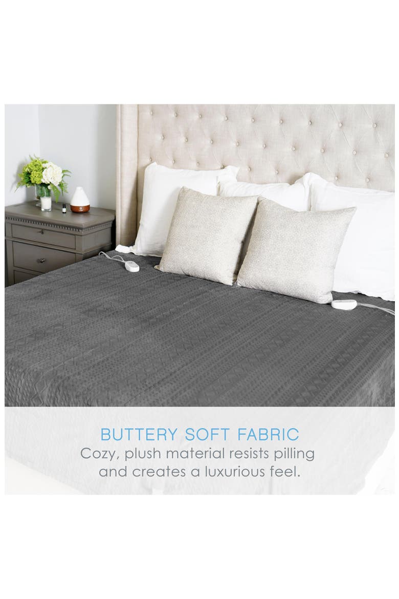 Deluxe Heated Blanket, Alternate, color, GRAY