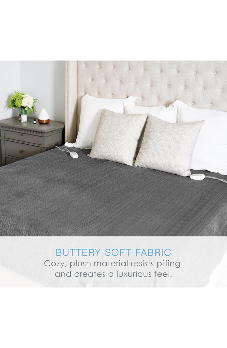 PURE ENRICHMENT Deluxe Heated Blanket, Alternate, color, Gray