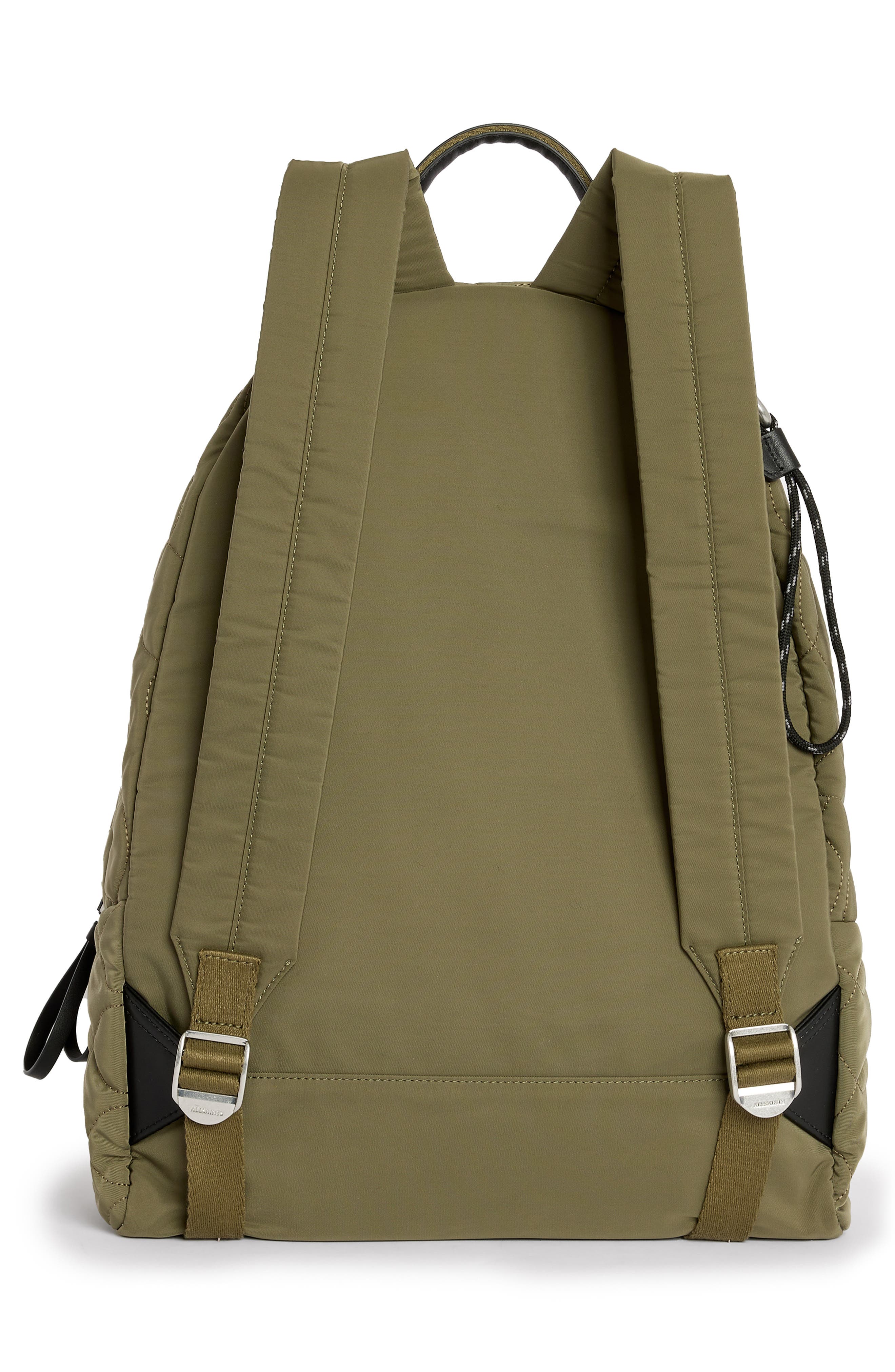 AllSaints Carabiner Quilt Recycled Nylon Backpack, Alternate, color, 