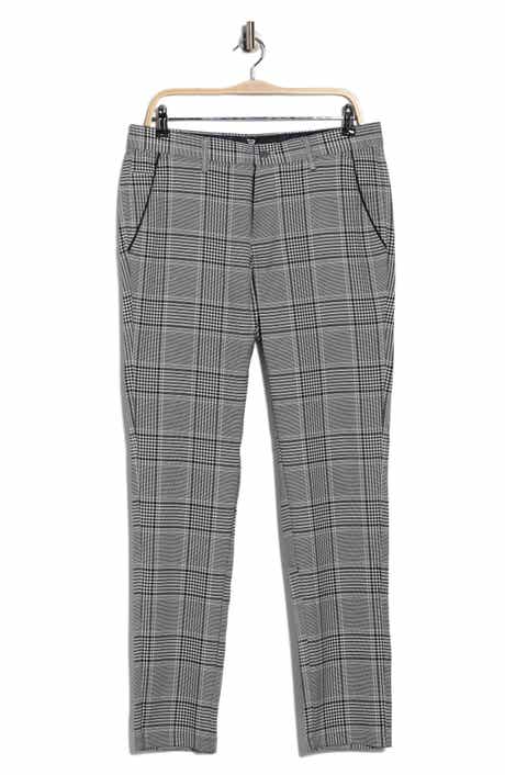 T.R. PREMIUM Slim Fit Flat Front Plaid Dress Pants