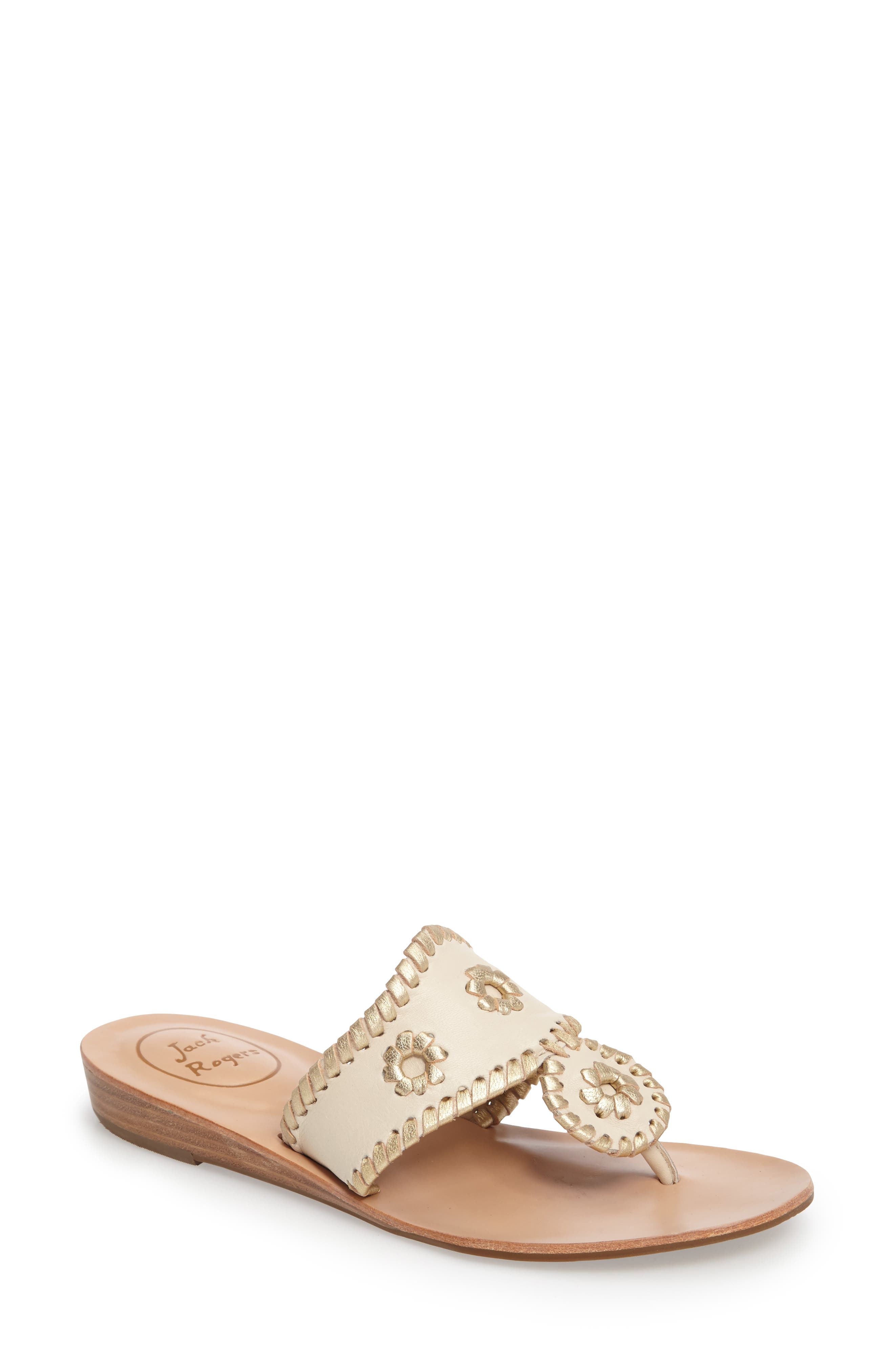 'Capri' Thong Sandal, Main, color, BONE/ GOLD LEATHER