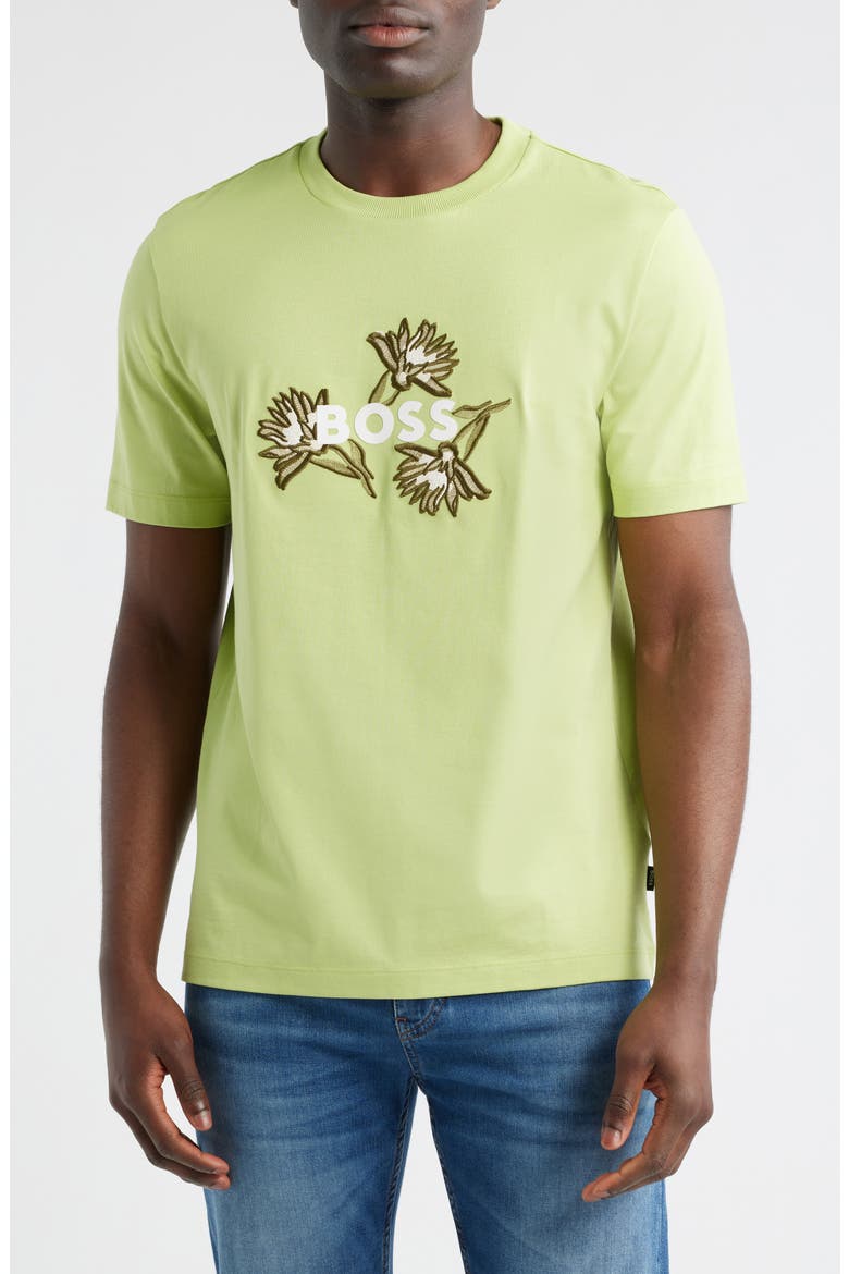 Thompson Floral Logo Cotton Graphic T-Shirt, Main, color, LIGHT GREEN