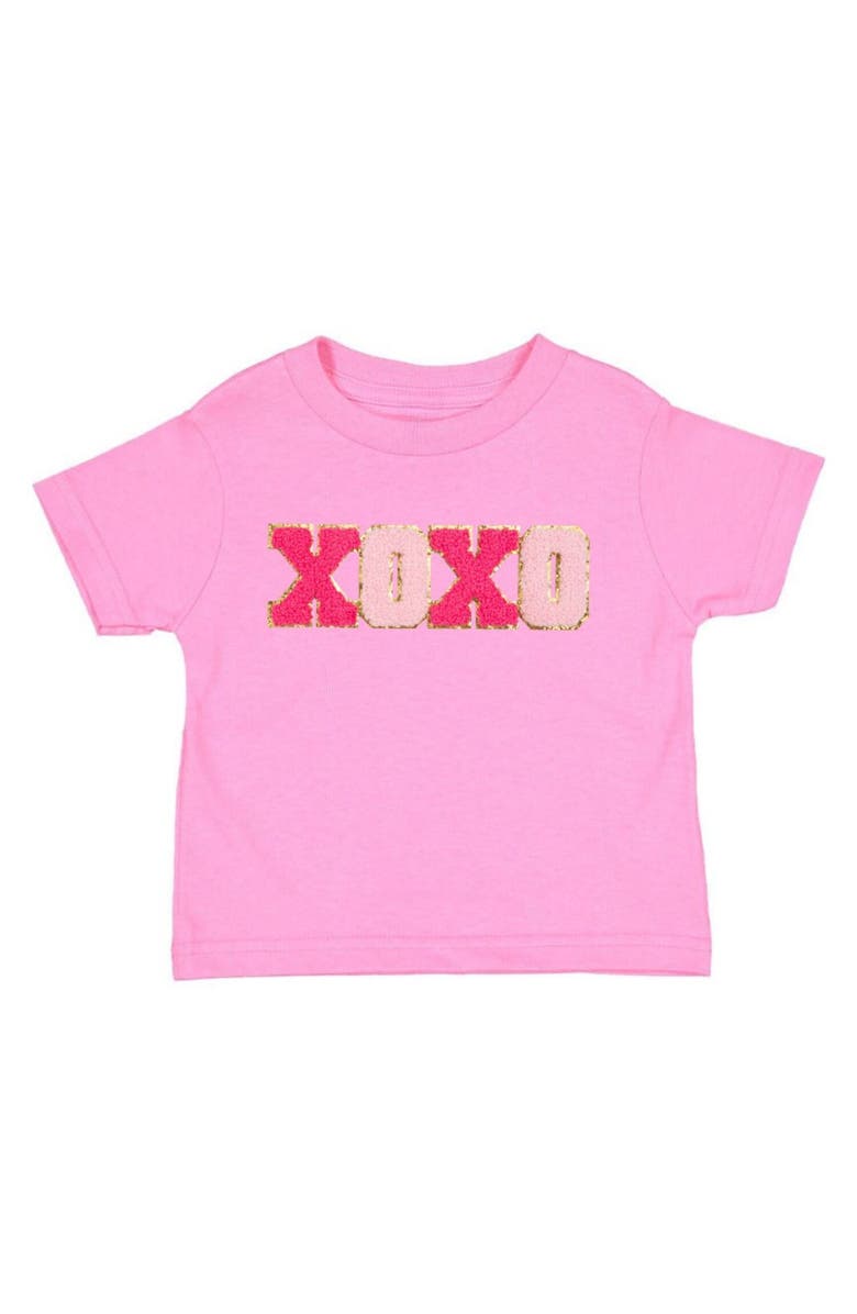 Sweet Wink Love Patch Valentine
s Day Short Sleeve T-Shirt, Main, color, Raspberry