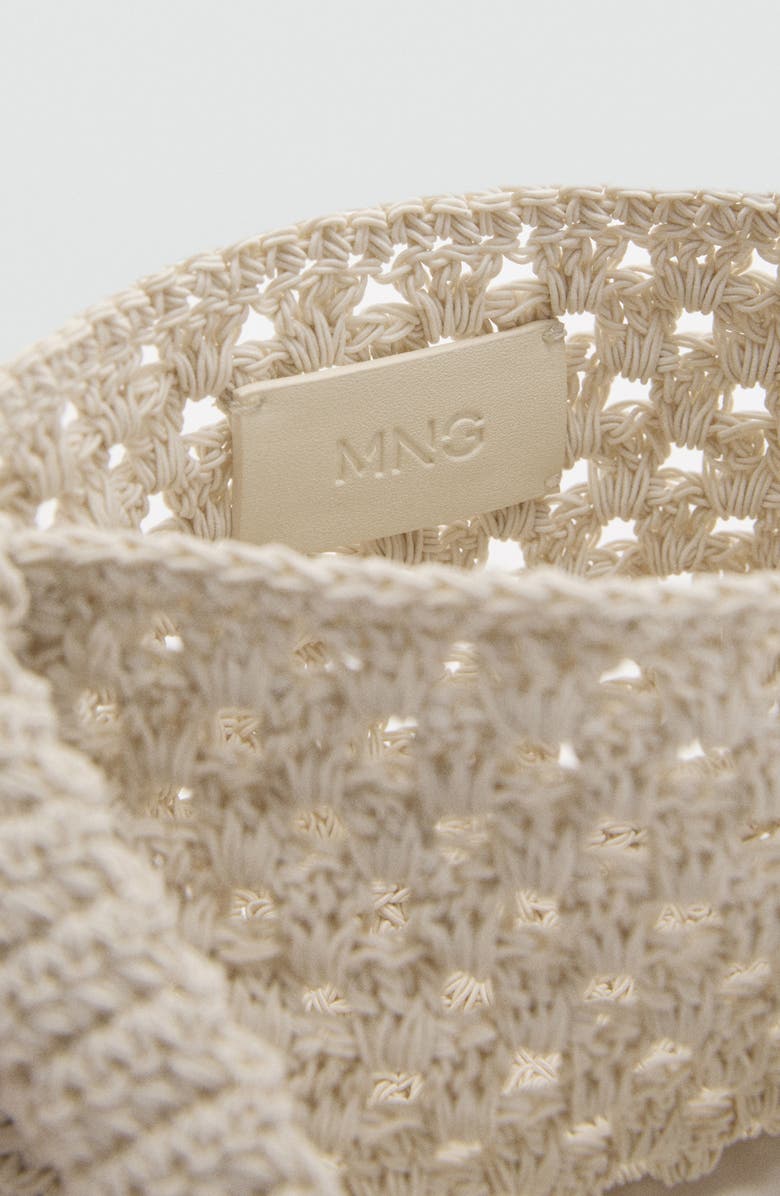 MANGO Woven Shoulder Bag, Alternate, color, Ecru
