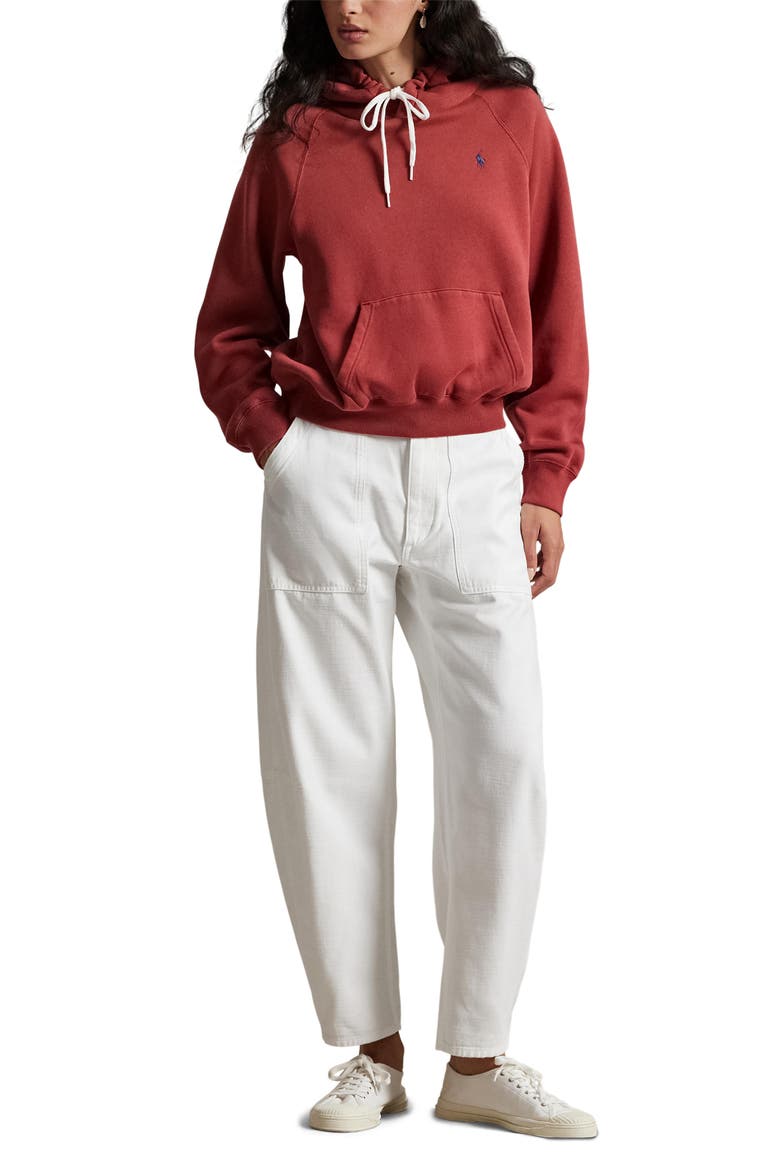 Cotton Blend Fleece Hoodie, Alternate, color, RED SNAPPER